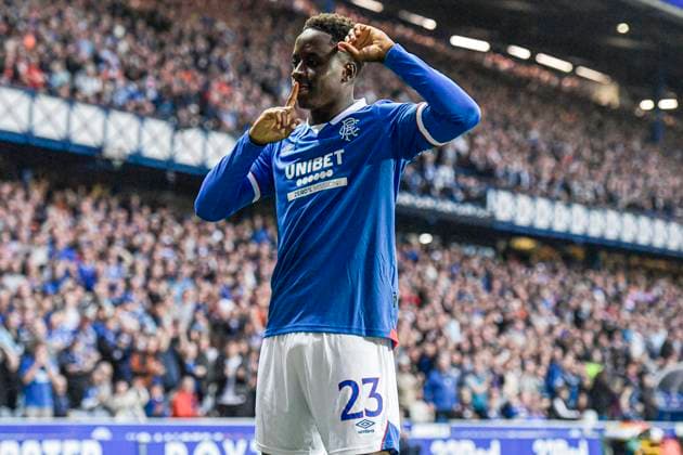 Rangers v Panathinaikos F.C. UEFA Champions League Djeidi Gassama of Rangers scores their sides second goal of the match and celebrates his goal during the UEFA Champions League Second Qualifying Round First Leg match at Ibrox Stadium, Glasgow UK Newspapers OUT Copyright: xJamiexJohnstonx FIL-21990-0106