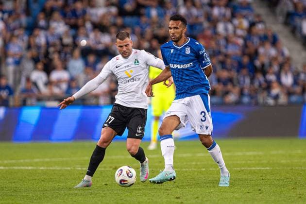 POZNAN 22.07.2025 MECZ II RUNDA ELIMINACYJNA LIGA MISTRZOW SEZON 2025 26: LECH POZNAN - BREIDABLIK --- UEFA CHAMPIONS LEAGUE SECOND QUALIFYING ROUND FIRST MATCH: LECH POZNAN - BREIDABLIK nz VALGEIR VALGEIRSSON ALEX DOUGLAS FOT. ERNEST KOLODZIEJ 400mm.pl NEWSPIX.PL --- newspix.pl 