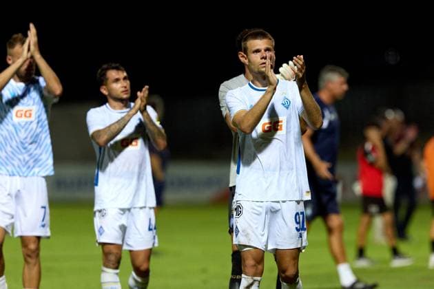 Mykola Mykhailenko of Dynamo Kyiv applauds after the UEFA Champions League Second qualifying round, 1st leg soccer match between Hamrun Spartans FC and FC Dynamo Kyiv at the Tony Bezzina Stadium, in Paola, Malta, on 22 July 2025. UEFA Champions League - Hamrun Spartans FC v FC Dynamo Kyev