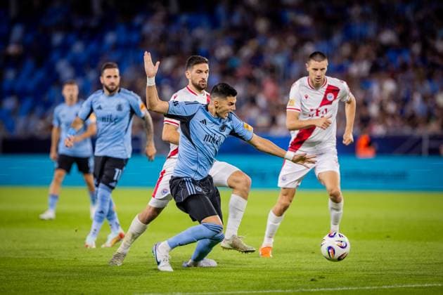 SLOVAN BRATISLAVA - ZRINJSKI MOSTAR Marko Tolic of Slovan during second qualifying round of UEFA Champions League football match between SK Slovan Bratislava and HSK Zrinjski Mostar. Bratislava, Slovakia, July 22, 2025. Copyright: xx slo_zri030