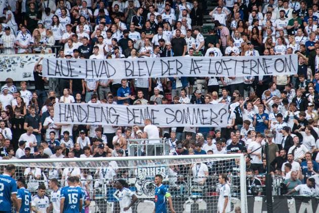 July 22, 2025, Copenhagen, Denmark: Fans of F.C. Copenhagen hold a banner during the UEFA Champions League 2025 26 Second Qualifying Round match between F.C. Copenhagen and FC Drita at Parken Stadium. Final score: F.C. Copenhagen 2:0 FC Drita. Copenhagen Denmark - ZUMAs197 20250722_aaa_s197_161 Copyright: xKristianxTuxenxLadegaardxBergx