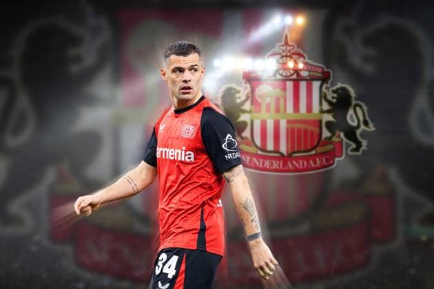 FOTOMONTAGE:Granit Xhaka (Bayer 04 Leverkusen, 34) zieht es zu AFC Sunderland in die Premier League. ARCHIVFOTO.