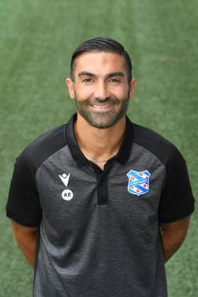 2025-07-22 SC Heerenveen - Photocall HEERENVEEN, NETHERLANDS - JULY 22: Agil Etemadi during a Photocall of SC Heerenveen at Abe Lenstra Stadion on July 22, 2025 in Heerenveen, Netherlands. Heerenveen Abe Lenstra Stadion Netherlands Content not available for redistribution in The Netherlands directly or indirectly through any third parties. Copyright: xMartinxdexJongx