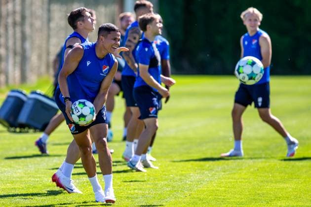 L-R Ewerton, David Buchta and Matej Sin attend a training session of Banik Ostrava players prior to the UEFA Europa League match: FC Banik Ostrava vs Legia Warszawa, in Ostrava, Czech Republic, July 23, 2025. (CTKxPhoto VladimirxPrycek) CTKPhotoP2025072303180  CTKPhotoP2025072303180