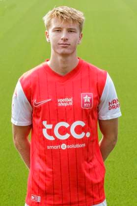 2025-07-23 MVV Maastricht - Photocall MAASTRICHT, NETHERLANDS - JULY 23: Ferre Slegers of MVV Maastricht during a Photocall of MVV Maastricht at Stadion De Geusselt on July 23, 2025 in Maastricht, Netherlands. Maastricht Stadion De Geusselt Netherlands Content not available for redistribution in The Netherlands directly or indirectly through any third parties. Copyright: xFrankxKerbuschx