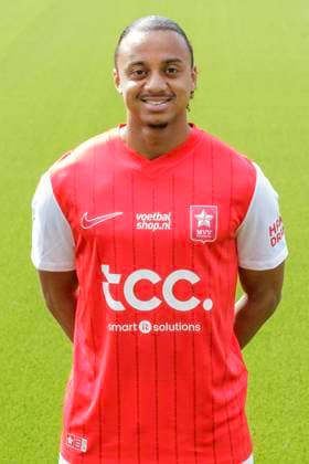 2025-07-23 MVV Maastricht - Photocall MAASTRICHT, NETHERLANDS - JULY 23: Delano Asante of MVV Maastricht during a Photocall of MVV Maastricht at Stadion De Geusselt on July 23, 2025 in Maastricht, Netherlands. Maastricht Stadion De Geusselt Netherlands Content not available for redistribution in The Netherlands directly or indirectly through any third parties. Copyright: xFrankxKerbuschx