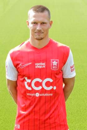 2025-07-23 MVV Maastricht - Photocall MAASTRICHT, NETHERLANDS - JULY 23: Ilias Breugelmans of MVV Maastricht during a Photocall of MVV Maastricht at Stadion De Geusselt on July 23, 2025 in Maastricht, Netherlands. Maastricht Stadion De Geusselt Netherlands Content not available for redistribution in The Netherlands directly or indirectly through any third parties. Copyright: xFrankxKerbuschx
