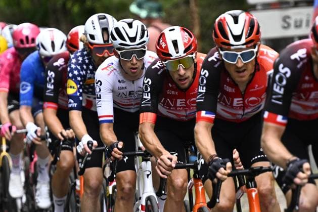 British Samuel Watson of Ineos Grenadiers pictured in action during stage 17 of the 2025 Tour de France cycling race, from Bollene to Valence (161km), on Wednesday 23 July 2025 in France. The 112th edition of the Tour de France starts on Saturday 5 July in Lille, France, and will finish in Paris, France on the 27th of July. JASPERxJACOBS  x129859317x