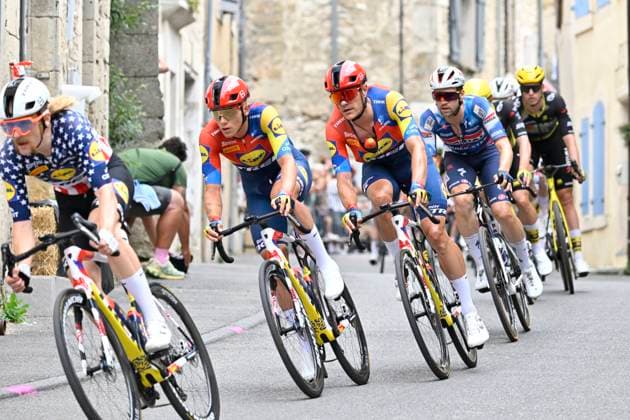 Tour de France 2025 Stage 17 VALENCE, FRANCE - JULY 23 : Stuyven Jasper (BEL) of Lidl - Trek during stage 17 of the 112th edition of Tour de France an UCI World Tour 2.UWT cycling road race stage for Men Elite of 161 km with start in Bollene and finish in Valence on July 23, 2025 in Valence, France, 23 07 2025 ( Motordriver Kenny Verfaillie - Valence France  Copyright: xJanxDexMeuleneirx