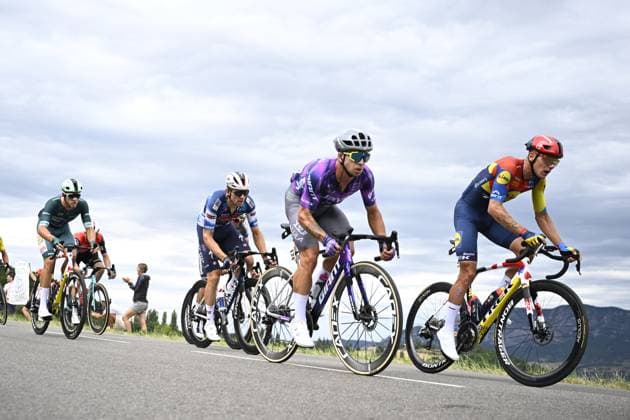 Italian Jonathan Milan of Lidl-Trek, Dutch Dylan Groenewegen of Team Jayco AlUla and Belgian Thibau Nys of Lidl-Trek pictured in action during stage 17 of the 2025 Tour de France cycling race, from Bollene to Valence (161km), on Wednesday 23 July 2025 in France. The 112th edition of the Tour de France starts on Saturday 5 July in Lille, France, and will finish in Paris, France on the 27th of July. JASPERxJACOBS  x129861255x
