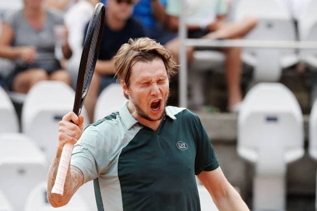 TENNIS - ATP, Tennis Herren Generali Open 2025 KITZBUEHEL,AUSTRIA,23.JUL.25 - TENNIS - ATP World Tour, Generali Open. Image shows the rejoicing of Alexander Bublik (KAZ). 