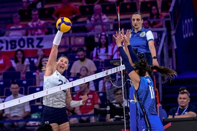LODZ 23.07.2025 SIATKOWKA KOBIET LIGA NARODOW 2025 TURNIEJ FINALOWY: WLOCHY - USA --- WOMENS VOLLEYBALL NATIONS LEAGUE 2025 FINAL ROUND MATCH IN LODZ: ITALY - USA N Z SARAH FRANKLIN FOT. PAWEL PIOTROWSKI 400MM.PL NEWSPIX.PL --- newspix.pl 