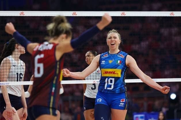 LODZ 23.07.2025 SIATKOWKA KOBIET LIGA NARODOW 2025 - MECZ CWIERCFINALOWY: WLOCHY - USA --- WOMENS VOLLEYBALL NATIONS LEAGUE 2025 FINALS - QUARTERFINAL MATCH IN LODZ: ITALY - USA SARAH LOUISA FAHR FOT. ANNA KLEPACZKO FOTOPYK NEWSPIX.PL --- newspix.pl 