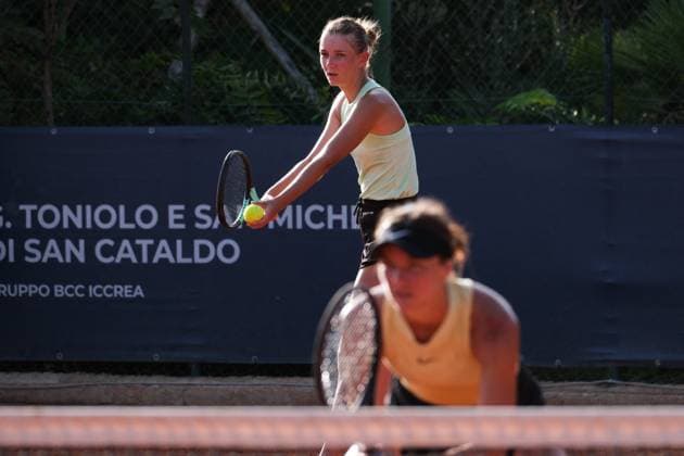 TENNIS - Internazionali di Tennis - 36° Palermo Ladies Open Tara Wurth and Renata Jamrichova in action against Maryna Kolb and Nadiya Kolb during the 36th Palermo Ladies Open at Country Time Club during 36Â° Palermo Ladies Open, International Tennis match in Palermo, Italy, July 23 2025 Palermo Italy  Copyright: xIPAxSport ABACAx