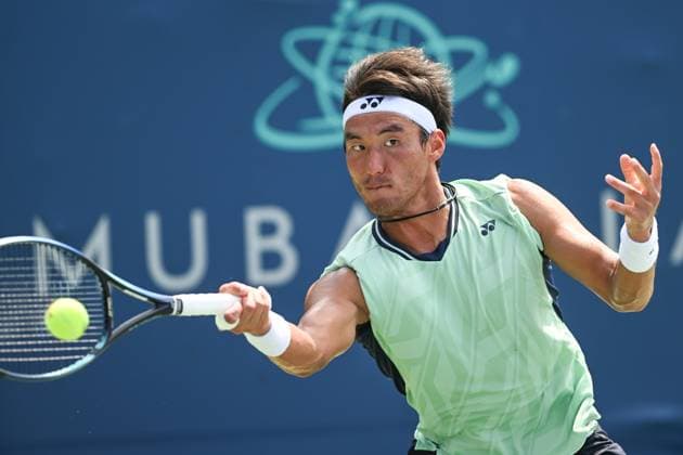 July 23, 2025, Washington, D.C, U.S: YUNCHAOKETE BU hits a forehand during his match against Alex De Minaur at the Rock Creek Tennis Center. Washington U.S - ZUMAg196 20250723_zap_g196_025 Copyright: xKylexGustafsonx