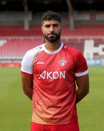 24.07.2025, Regionalliga Bayern, FC Wuerzburger Kickers, Regionalliga Bayern, Portraettermin 2025 2026 v.li.: Ebrahim Fahrahnak (FC Wuerzburger Kickers), Einzelbild, Portrait, Hochformat Wuerzburg AKON ARENA Bayern Deutschland