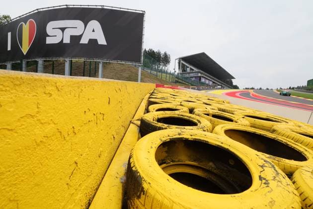 The track of the Grand Prix F1 of Belgium race in Spa-Francorchamps pictured during preparations on Thursday 24 July 2025. The Spa-Francorchamps Formula One Grand Prix takes place this weekend, from July 24th to July 27th. BENOITxDOPPAGNE  x129915358x