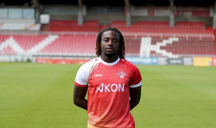 24.07.2025, Regionalliga Bayern, FC Wuerzburger Kickers, Regionalliga Bayern, Portraettermin 2025 2026 v.li.: Eliot Muteba (FC Wuerzburger Kickers), Einzelbild, Portrait, Querformat Wuerzburg AKON ARENA Bayern Deutschland
