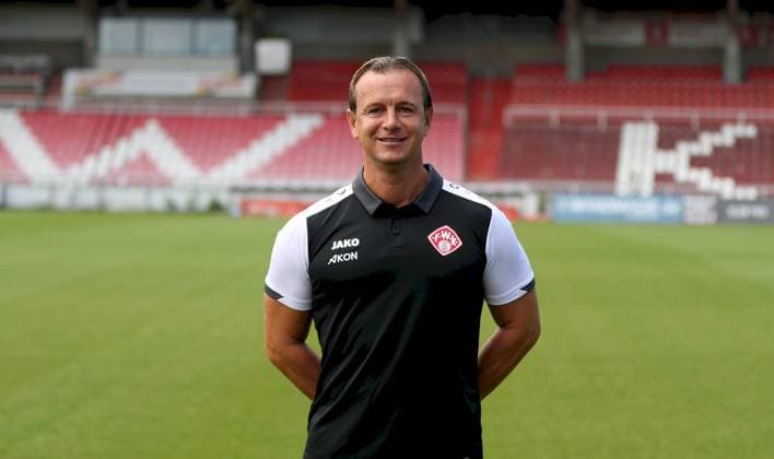 24.07.2025, Regionalliga Bayern, FC Wuerzburger Kickers, Regionalliga Bayern, Portraettermin 2025 2026 v.li.: Trainer Marc Reitmaier (FC Wuerzburger Kickers), Einzelbild, Portrait, Querformat Wuerzburg AKON ARENA Bayern Deutschland