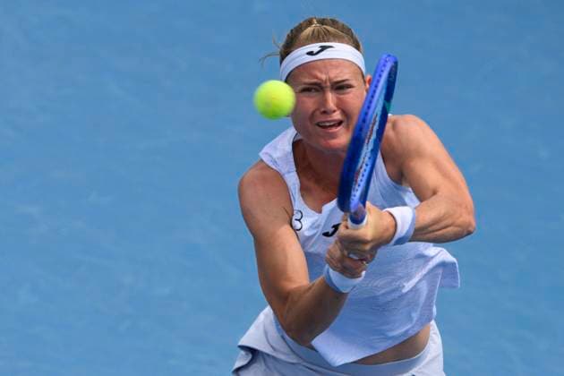 Czech tennis player Marie Bouzkova playes against Ann Li of USA at the WTA, Tennis Damen Livesport Prague Open 2025 on the courts of TK Sparta Prague, in Prague, Czech Republic, on July 24, 2025. (CTKxPhoto MichalxKamaryt) CTKPhotoP2025072404354  CTKPhotoP2025072404354