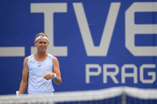 Czech tennis player Marie Bouzkova playes against Ann Li of USA at the WTA, Tennis Damen Livesport Prague Open 2025 on the courts of TK Sparta Prague, in Prague, Czech Republic, on July 24, 2025. (CTKxPhoto MichalxKamaryt) CTKPhotoP2025072404355  CTKPhotoP2025072404355
