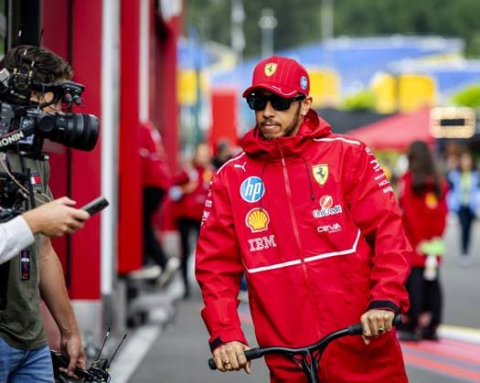 SPA - Lewis Hamilton (Ferrari) on the Spa-Francorchamps circuit ahead of the Belgian Grand Prix. ANP SEM VAN DER WAL xVIxANPxSportx xxANPxIVx 532085814 originalFilename: 532085814.jpg