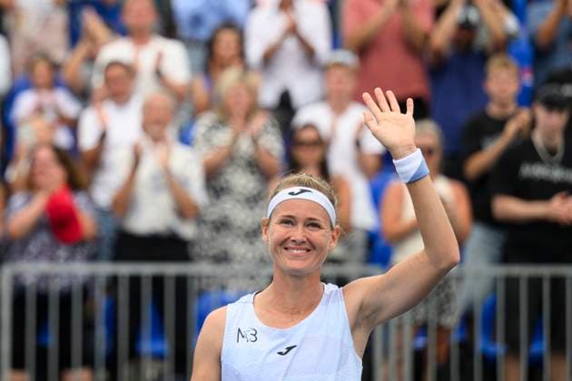 Czech tennis player Marie Bouzkova celebrates victory against Ann Li of USA at the WTA, Tennis Damen Livesport Prague Open 2025 on the courts of TK Sparta Prague, in Prague, Czech Republic, on July 24, 2025. (CTKxPhoto MichalxKamaryt) CTKPhotoP2025072405130  CTKPhotoP2025072405130