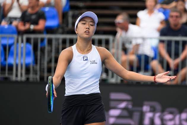 Ann Li of USA lost the match against Czech tennis player Marie Bouzkova at the WTA, Tennis Damen Livesport Prague Open 2025 on the courts of TK Sparta Prague, in Prague, Czech Republic, on July 24, 2025. (CTKxPhoto MichalxKamaryt) CTKPhotoP2025072405208  CTKPhotoP2025072405208