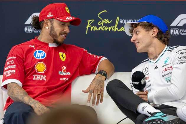 Belgian Grand Prix Formula One 2025 SPA-FRANCORCHAMPS, BELGIUM - JULY 24 : Hamilton Antonelli during the Belgian Grand Prix Formula One Spa Francorchamps on July 24, 2025 in Spa-Francorchamps, Belgium, 24 07 2025 Spa-Francorchamps Belgium  Copyright: xBenoitxBouchezx