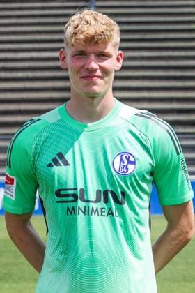 24.07.2025, Fussball, 2. Bundesliga, Saison 2025 2026, FC Schalke 04, Johannes Siebeking (FC Schalke 04) Gelsenkirchen Parkstadion NRW Deutschland xRHR-FOTO TRx
