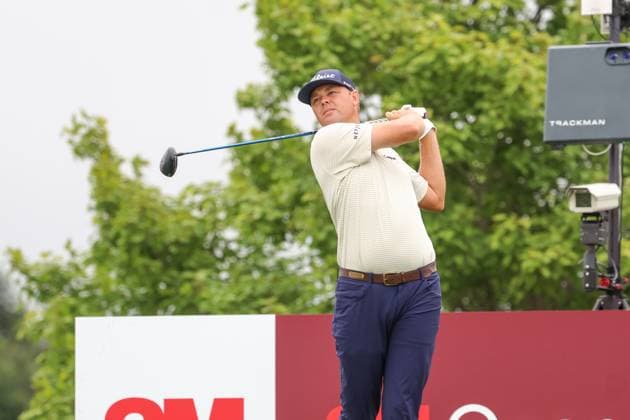 July 24th, 2025: Patton Kizzire of the United States hits his shot on the first tee during the first round of the 3M Open 2025 at TPC Twin Cities on July 24, 2025 in Blaine, Minnesota. -CSM Blaine USA - ZUMAc04_ 20250724_zma_c04_043 Copyright: xStevenxGarciax