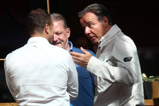 24.07.2025, xsvx, Motorsport FIA Formel 1, Großer Preis von Belgien v.l. Jos Verstappen Raymond Vermeulen, Manager von Max Verstappen (FIA REGULATIONS PROHIBIT ANY USE OF PHOTOGRAPHS as IMAGE SEQUENCES and or QUASI-VIDEO) Spa