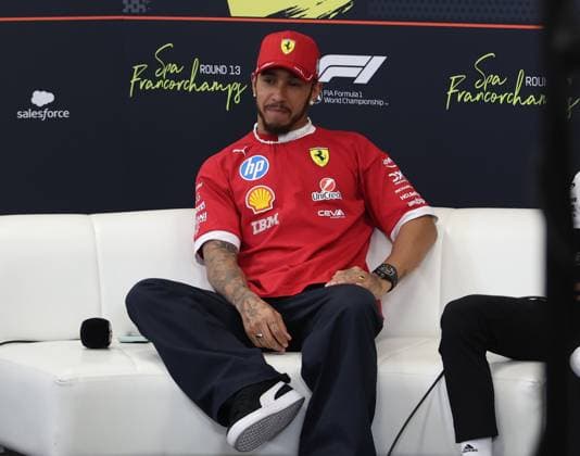 Formula 1 of Belgium British driver Lewis Hamilton of Scuderia Ferrari HP during the press conference, PK, Pressekonferenz ahead of the Formula 1 Moet & Chandon Belgian Grand Prix 2025 at the Circuit de Spa-Francorchamps in Spa, Belgium, July 24 2025. Spa-Francorchamps Belgium Copyright: xMatrixxImagesx xHasanxBraticx 