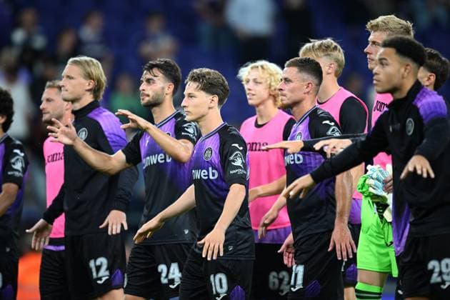 RSC Anderlecht v BK Hacken - UEFA Europa League round 2 qualifier ANDERLECHT, BELGIUM - JULY 24 : Verschaeren Yari midfielder of RSC Anderlecht, Hazard Thorgan midfielder of RSC Anderlecht after the game during the UEFA Europa League 2025 26 Round 2 match between RSC Anderlecht and BK Hacken on July 24, 2025 in Anderlecht, Belgium, 24 07 2025 Anderlecht Belgium  Copyright: xTomasxSiskx
