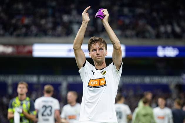 250724 Samuel Leach Holm of Häcken after the UEFA Europa League second qualifying round match between Anderlecht and Häcken on July 24, 2025 in Brussels. Photo: Michael Erichsen BILDBYRAN COP 89 MI0855 anderlecht bbeng europa league football fotball fotboll häcken kval qualification qualifying round soccer uefa europa league Copyright: MICHAELxERICHSEN BB250724MI078