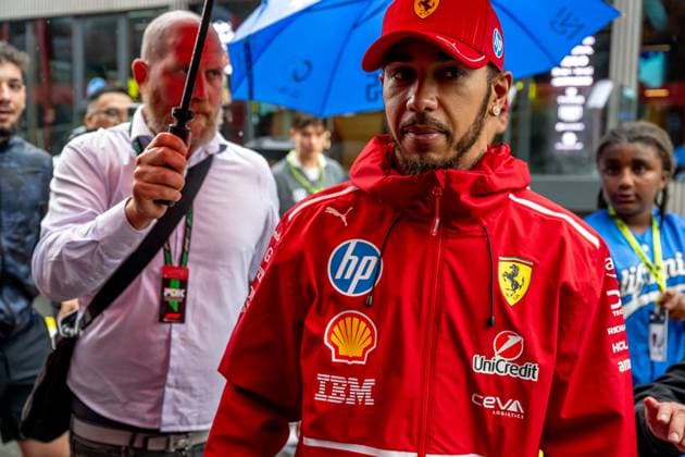 STAVELOT, BELGIUM: Lewis Hamilton, racing for the Ferrari team during the 2025 Formula 1 Belgian Grand Prix at the Circuit de Spa-Francorchamps in Stavelot, Belgium