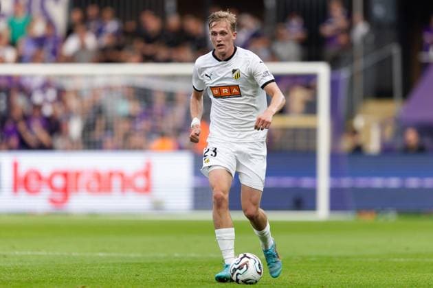 250724 Olle Samuelsson of Häcken during the UEFA Europa League second qualifying round match between Anderlecht and Häcken on July 24, 2025 in Brussels. Photo: Michael Erichsen BILDBYRAN COP 89 MI0855 anderlecht bbeng europa league football fotball fotboll häcken kval qualification qualifying round soccer uefa europa league Copyright: MICHAELxERICHSEN BB250724MI154