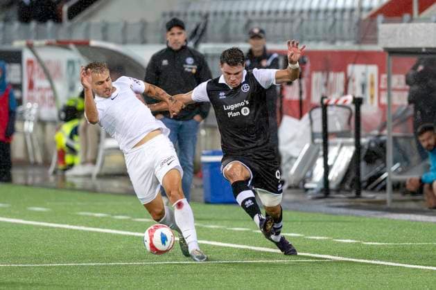 Antonio Bosec, CFR, re. Georgios Koutsias, FCL, FC Lugano - CFR Cluj, Qualifikationsrunde UEFA Europa League, Fussball, 24.07.2025