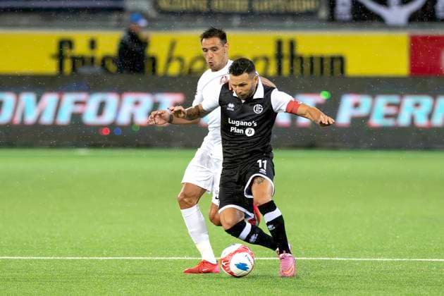 Renato Steffen, FCL, hi. Camora, CFR, FC Lugano - CFR Cluj, Qualifikationsrunde UEFA Europa League, Fussball, 24.07.2025