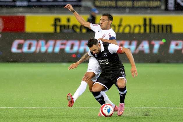 Renato Steffen, FCL, hi. Camora, CFR, FC Lugano - CFR Cluj, Qualifikationsrunde UEFA Europa League, Fussball, 24.07.2025