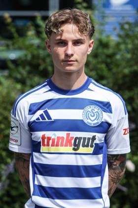 Fussball, 3.Liga Saison 2025 2026 Team- und Porträtfototermin MSV Duisburg 24.07.2025, schauinsland-reisen-arena Niklas Jessen (MSV Duisburg, 20) Duisburg schauinsland-reisen-arena Nordrhein-Westfalen Deutschland