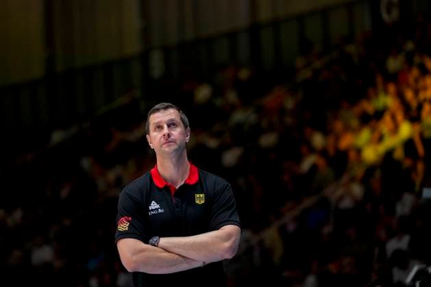 Coach of the German team Alan Ibrahimagic from Australia looks on during the men s basketball match in the group phase between Germany and Finland on Day 5 of the FISU World University Games Rhine-Ruhr at Grugahalle on July 20, 2025 in Essen, Germany. (Photo by Alex Gottschalk DeFodi Images)
