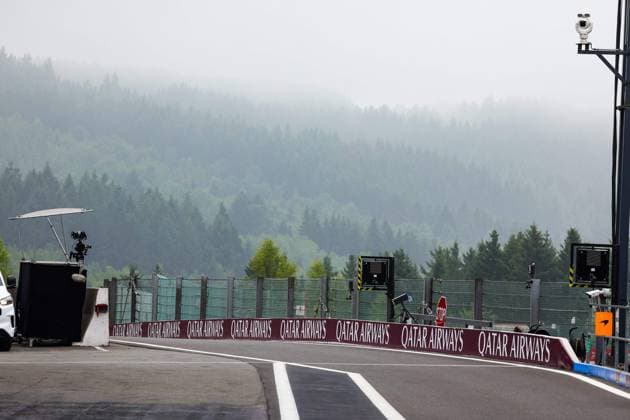 F1 - BELGIAN GRAND PRIX 2025 Fog over the circuit during the 2025 Formula 1 Belgian Grand Prix, 13th round of the 2025 FIA Formula One World Championship, WM, Weltmeisterschaft from July 25 to 27, 2025 on the Circuit de Spa-Francorchamps, in Stavelot, Belgium - StavelotBelgium  Copyright: xFLORENTxGOODENx