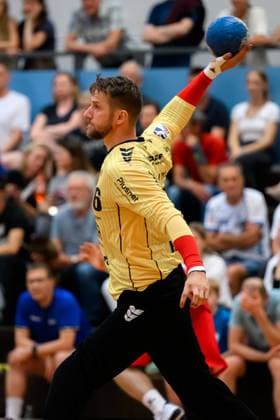 Bietigheim: HBL - 25 26 - Testspiel - TSV Weinsberg - SG BBM Bietigheim Torhueter Jan Hrdlicka (Bietigheim) Bietigheim-Bissingen Sporthalle am Viadukt Baden-Württemberg Deutschland