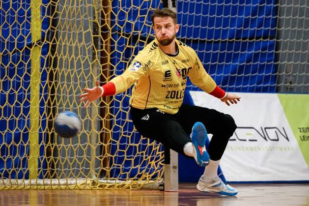 Bietigheim: HBL - 25 26 - Testspiel - TSV Weinsberg - SG BBM Bietigheim Torhueter Jan Hrdlicka (Bietigheim) Bietigheim-Bissingen Sporthalle am Viadukt Baden-Württemberg Deutschland