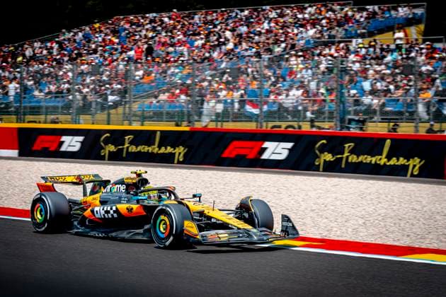 Formule 1 driver Lando Norris of McLaren during the free practice Grand Prix Formula 1 Spa Francorchamps 2025 at the Circuit Spa Francorchamps for the Formula 1 MoÃ«t & Chandon Belgium Grand Prix 2025 season 2025-2026 in SPA, Belgium on 25 july 2025, (photo by Marcel van Dorst EYE4images DeFodi Images)