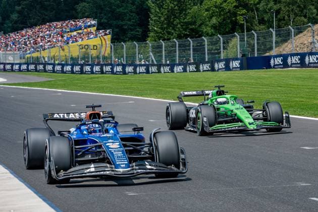 Formel 1 GP Spa Belgien. Freitag, 25.07.2025 Alexander Albon 23, Williams Racing und Nico Hülkenberg 27, Stake F1 Team Kick Sauber; Formel 1 GP Spa Belgien. Freitag, 25.07.2025 Copyright: xBEAUTIFULxSPORTS Erlhofx