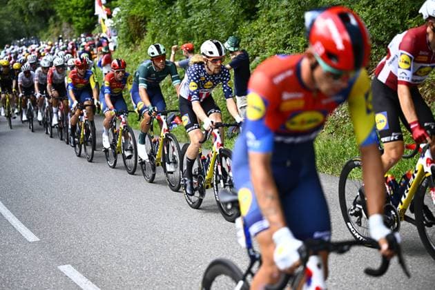 Italian Jonathan Milan of Lidl-Trek wearing the green jersey of leader in the sprint ranking pictured in action during stage 19 of the 2025 Tour de France cycling race, from Albertville to La Plagne (130km), on Friday 25 July 2025 in France. The 112th edition of the Tour de France starts on Saturday 5 July in Lille, France, and will finish in Paris, France on the 27th of July. JASPERxJACOBS  x129989771x
