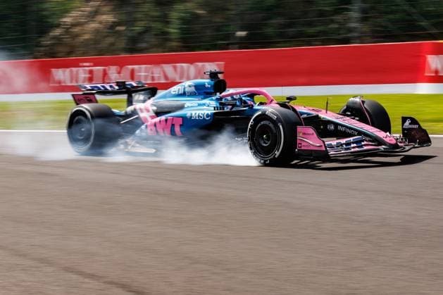 Pierre Gasly (BWT Alpine F1 Team, 10) verbremst sich mit seinem Auto auf der Strecke, Grosser Preis von Belgien, Motorsport, Formel 1, Saison 2025, 25.07.2025 Grosser Preis von Belgien, Motorsport, Formel 1, Saison 2025, 25.07.2025 Spa Franchorchamps Copyright: xEibner-Pressefoto AlexanderxNeisx EP_ANS