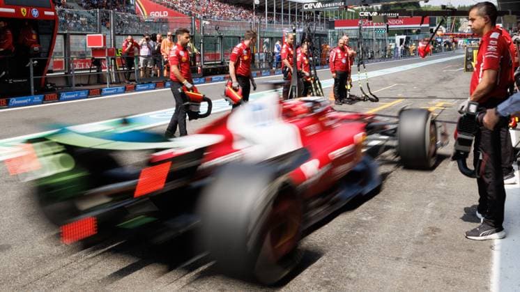 Scuderia Ferrari UK rider Lewis Hamilton pictured during a free practice ahead of the Grand Prix F1 of Belgium race, in Spa-Francorchamps, Friday 25 July 2025. The Spa-Francorchamps Formula One Grand Prix takes place this weekend, from July 24th to July 27th. BENOITxDOPPAGNE  x129990515x